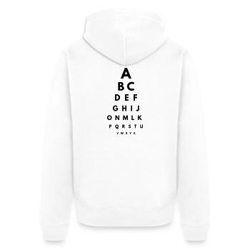 Vision test - Veste à capuche bio Premium Unisexe - blanc - Dos - Thijin (182cm)