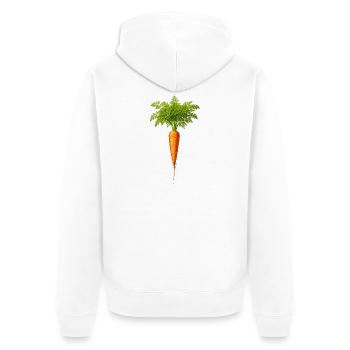 Illustration de légumes naturels à la carotte fraîche - Veste à capuche bio Premium Unisexe - blanc - Dos - Thijin (182cm)