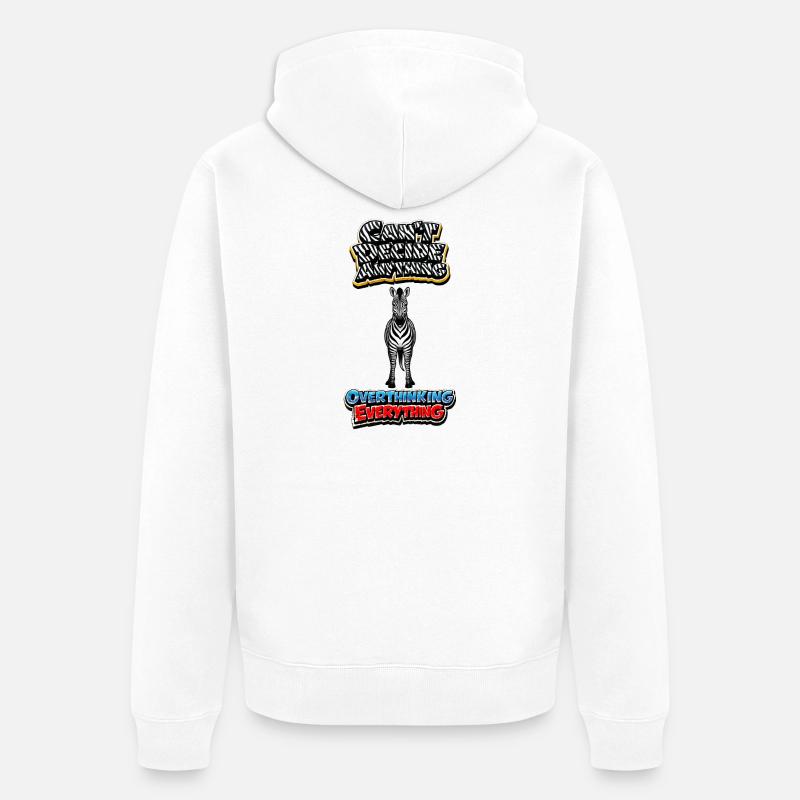 Zebra Overthinking Graphics - Veste à capuche bio Premium Unisexe - blanc