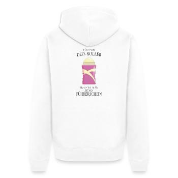 Deo Roller Spruch – Lustiges Geschenk - Unisex Premium Bio Zip Hoodie - Weiß - Hinten - Thijin (182cm)