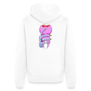 Sweet Tooth - Unisex Premium Bio Zip Hoodie - Weiß - Hinten - Thijin (182cm)