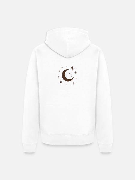 "Lune céleste" - Veste à capuche bio Premium Unisexe - blanc