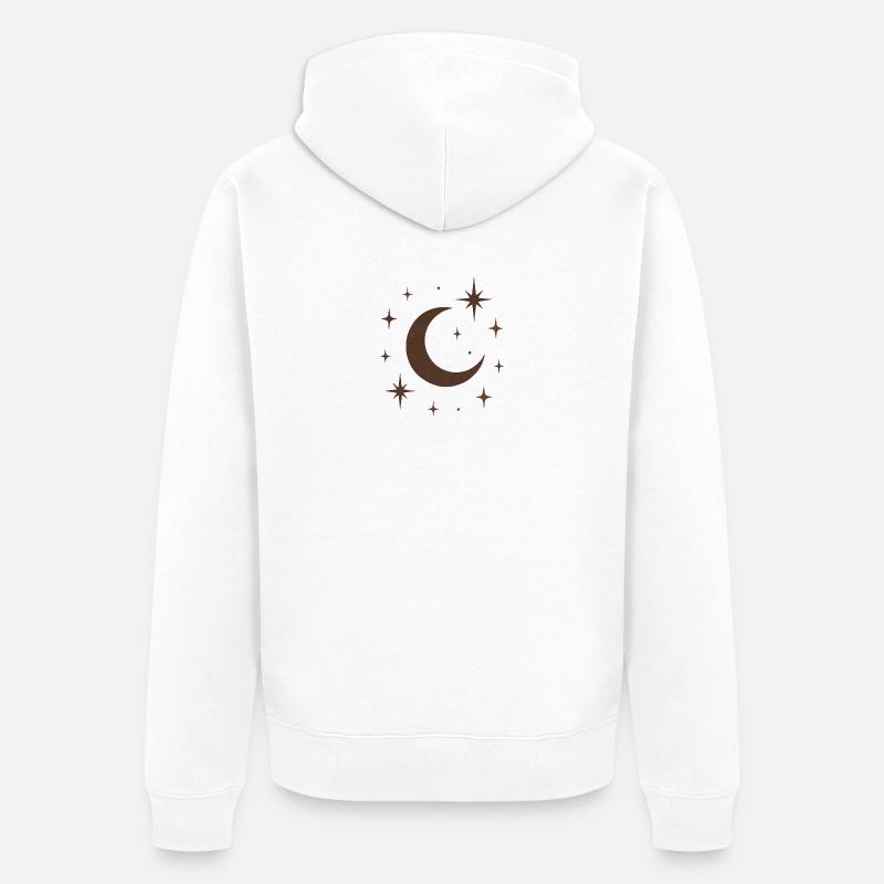 "Lune céleste" - Veste à capuche bio Premium Unisexe - blanc