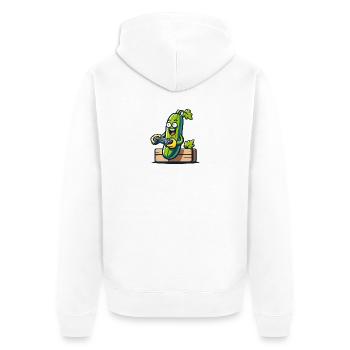 Gamer Zucchini - Unisex Premium Organic Zip Hoodie - white - Back - Thijin (182cm)