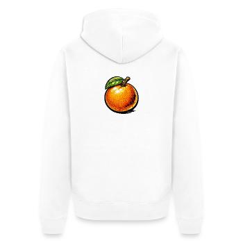 Comic Orange – Fruity Illustration Design 🍊 - Unisex Premium Organic Zip Hoodie - white - Back - Thijin (182cm)