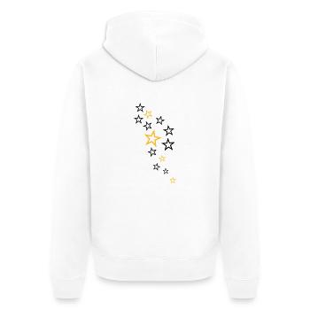 sterne - Unisex Premium Bio Zip Hoodie - Weiß - Hinten - Thijin (182cm)