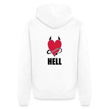 Heart Hell - Unisex Premium Organic Zip Hoodie - white - Back - Thijin (182cm)