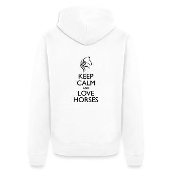 Love Horses - Veste à capuche bio Premium Unisexe - blanc - Dos - Thijin (182cm)