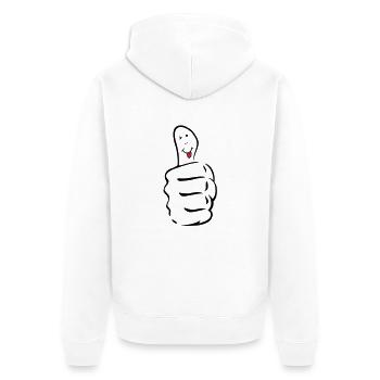 daumen_hoch_zunge_raus - Veste à capuche bio Premium Unisexe - blanc - Dos - Thijin (182cm)