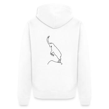 Steinbock - Unisex Premium Bio Zip Hoodie - Weiß - Hinten - Thijin (182cm)