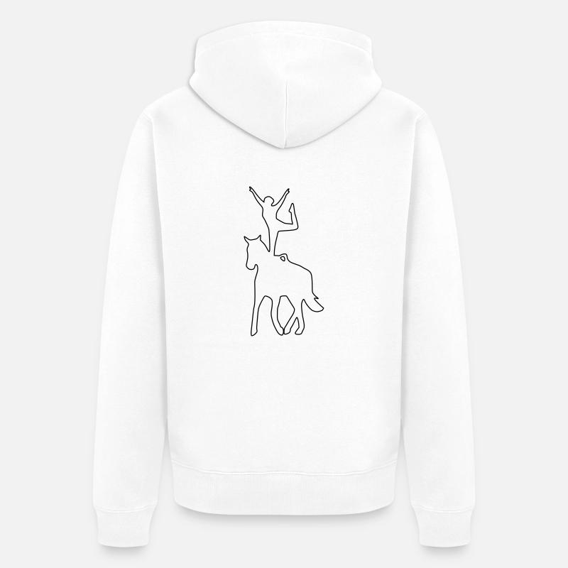 Voltigierer Stehend Einbeinig - Unisex Premium Bio Zip Hoodie - Weiß
