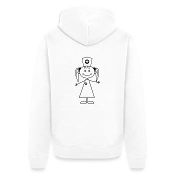 Nurse - Unisex Premium Bio Zip Hoodie - Weiß - Hinten - Thijin (182cm)