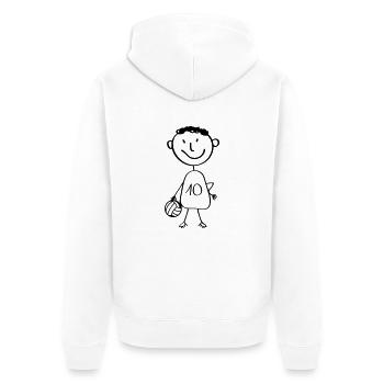 volleyball_spieler - Unisex Premium Bio Zip Hoodie - Weiß - Hinten - Thijin (182cm)