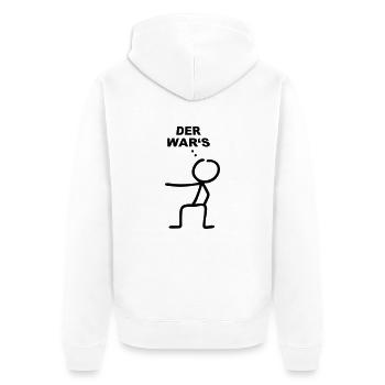 Strichmännchen Der wars - Unisex Premium Bio Zip Hoodie - Weiß - Hinten - Thijin (182cm)