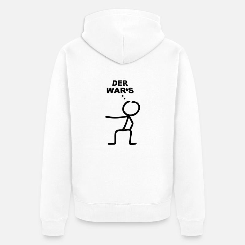 Strichmännchen Der wars - Unisex Premium Bio Zip Hoodie - Weiß