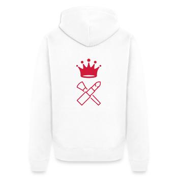 Schminke / Make-up / Maskenbildnerin / Mode - Unisex Premium Bio Zip Hoodie - Weiß - Hinten - Thijin (182cm)