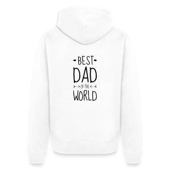 Papa Fête des Pères Naissance Bébé Anniversaire - Veste à capuche bio Premium Unisexe - blanc - Dos - Thijin (182cm)