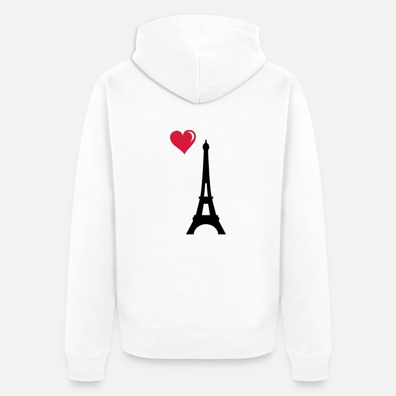 tour Eiffel love - Veste à capuche bio Premium Unisexe - blanc