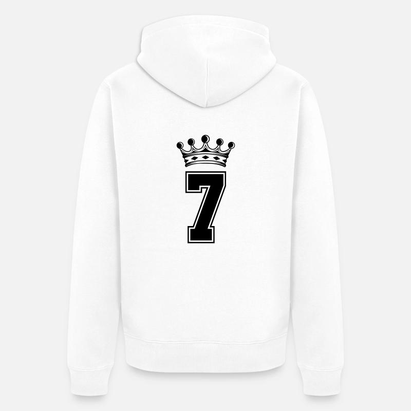 7 couronnes - Veste à capuche bio Premium Unisexe - blanc
