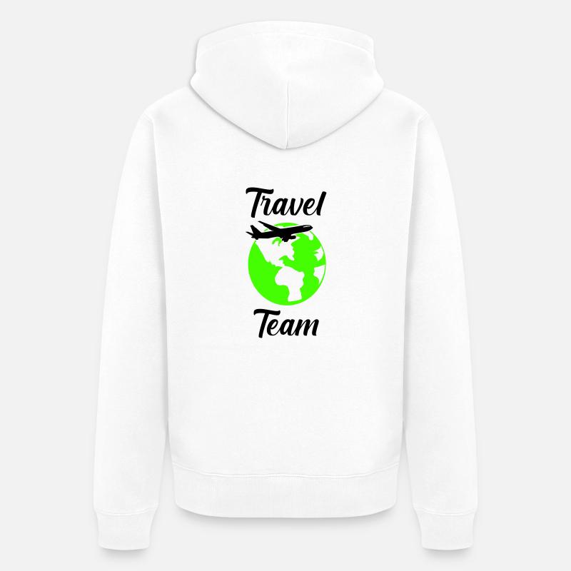 Équipe de voyage - Veste à capuche bio Premium Unisexe - blanc
