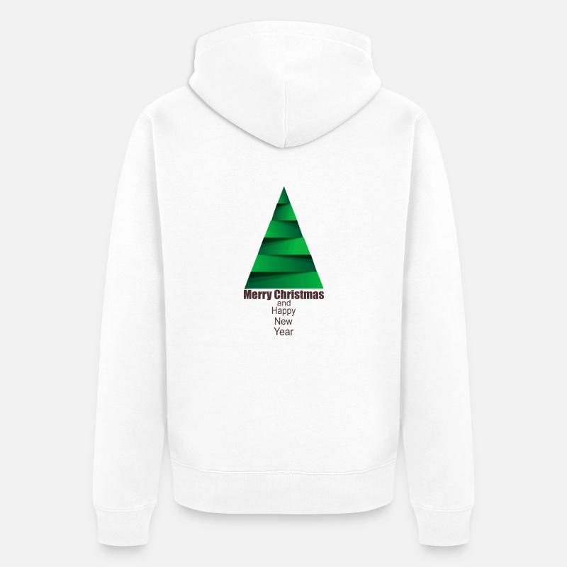 Moderner Weihnachtsbaum Modern Christmas Tree - Unisex Premium Bio Zip Hoodie - Weiß