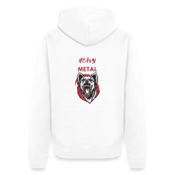 Loup de métal lourd - Veste à capuche bio Premium Unisexe - blanc - Dos - Thijin (182cm)