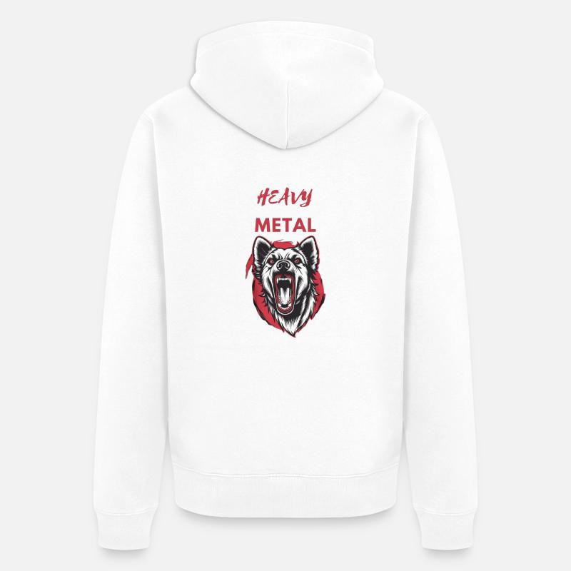 Loup de métal lourd - Veste à capuche bio Premium Unisexe - blanc