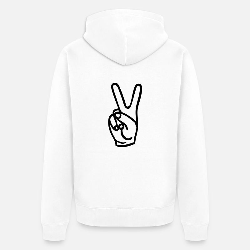 Peace - Veste à capuche bio Premium Unisexe - blanc