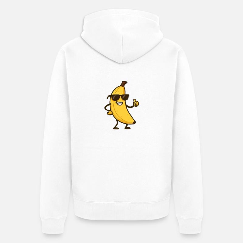Bande dessinée banane - Veste à capuche bio Premium Unisexe - blanc