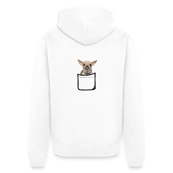 chihuahua in pocket - Unisex Premium Organic Zip Hoodie - white - Back - Thijin (182cm)