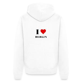 I Love Berlin - Unisex Premium Bio Zip Hoodie - Weiß - Hinten - Thijin (182cm)