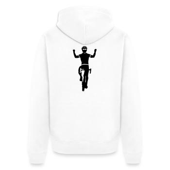 Rennrad - Unisex Premium Organic Zip Hoodie - white - Back - Thijin (182cm)