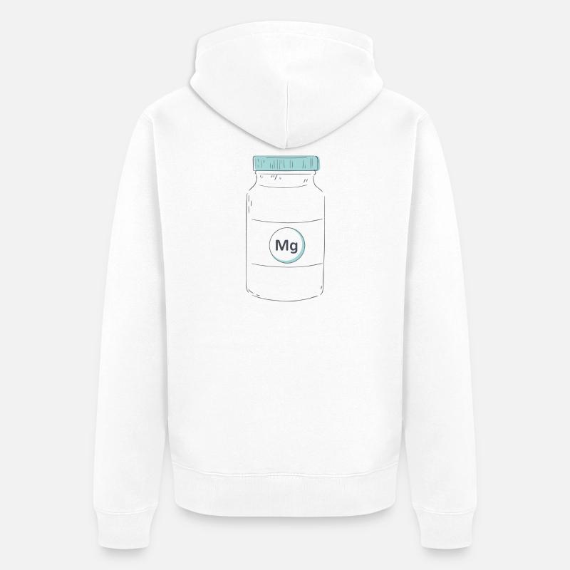 Complément alimentaire protéine de magnésium - Veste à capuche bio Premium Unisexe - blanc