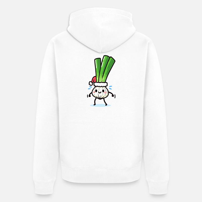 Saint-Nicolas mignon oignon de printemps - Veste à capuche bio Premium Unisexe - blanc