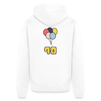40. 40 ANS. 40e ANNIVERSAIRE. ANNIVERSAIRE 40 ANS. - Veste à capuche bio Premium Unisexe - blanc - Dos - Thijin (182cm)