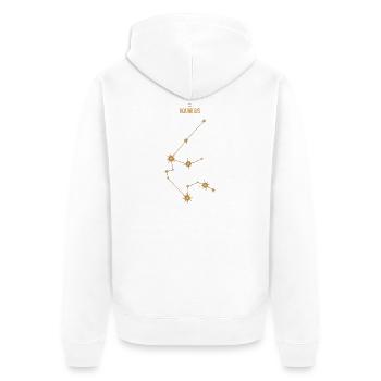 Verseau Signe du zodiaque Constellation d’étoiles Doré - Veste à capuche bio Premium Unisexe - blanc - Dos - Thijin (182cm)