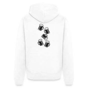 Beer Glass Beer Beer Mug Icon - Unisex Premium Organic Zip Hoodie - white - Back - Thijin (182cm)