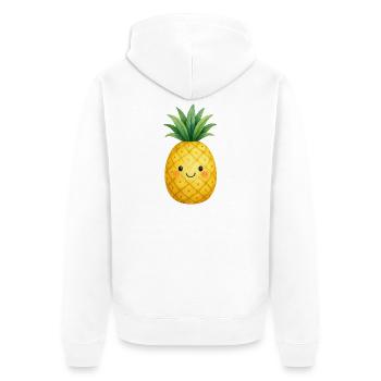 Kawaii Ananas aquarelle Enfants Fruit mignon mignon - Veste à capuche bio Premium Unisexe - blanc - Dos - Thijin (182cm)