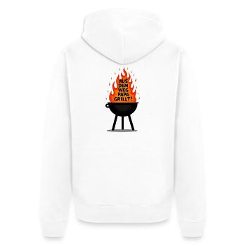Barbecue Saison du barbecue Papa grillant au grill Papa grillant - Veste à capuche bio Premium Unisexe - blanc - Dos - Thijin (182cm)