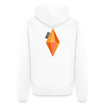 Sims cristaux d’ambiance Kristall Laune - Veste à capuche bio Premium Unisexe - blanc - Dos - Thijin (182cm)