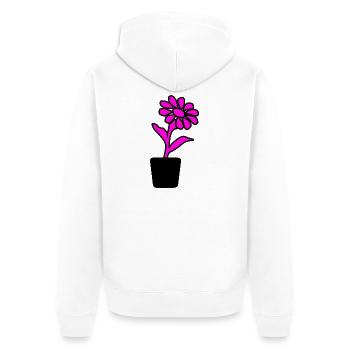 Blume - Unisex Premium Bio Zip Hoodie - Weiß - Hinten - Thijin (182cm)