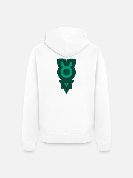 Tierkreis Stammes-Taurus und Erde - Unisex Premium Bio Zip Hoodie - Weiß