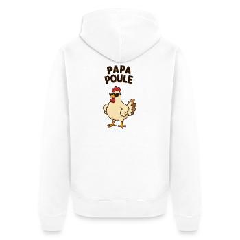 Papa poule - Veste à capuche bio Premium Unisexe - blanc - Dos - Thijin (182cm)