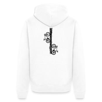 Radfahren Fahrrad Sport Radfahren Radfahrer - Unisex Premium Bio Zip Hoodie - Weiß - Hinten - Thijin (182cm)