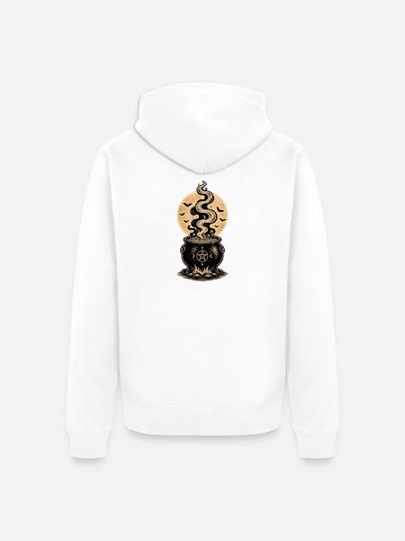 Mondzauber im Hexenkessel - Unisex Premium Bio Zip Hoodie - Weiß