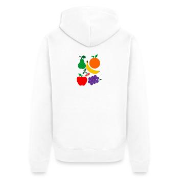 Obst - Unisex Premium Bio Zip Hoodie - Weiß - Hinten - Thijin (182cm)
