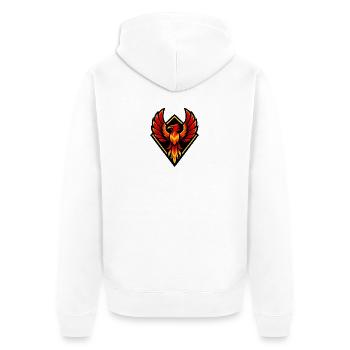 Fire Phoenix in Diamond Shield - Unisex Premium Organic Zip Hoodie - white - Back - Thijin (182cm)