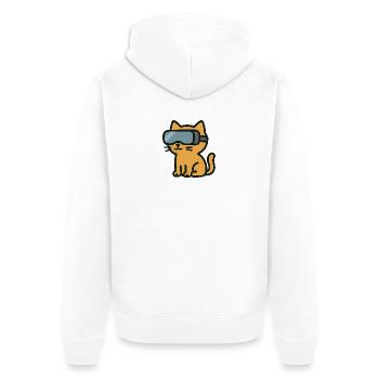 VR Chat: The Immersive Cat Adventure - Unisex Premium Organic Zip Hoodie - white - Back - Thijin (182cm)