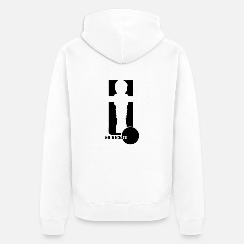 So kick it - Unisex Premium Bio Zip Hoodie - Weiß