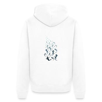 Gecko lizard dragonfly - Unisex Premium Organic Zip Hoodie - white - Back - Thijin (182cm)
